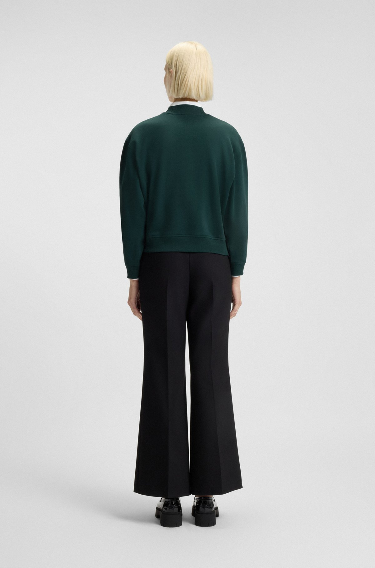RELAXED-FIT COTTON-TERRY SWEATSHIRT WITH STACKED-LOGO EMBROIDERY - 4