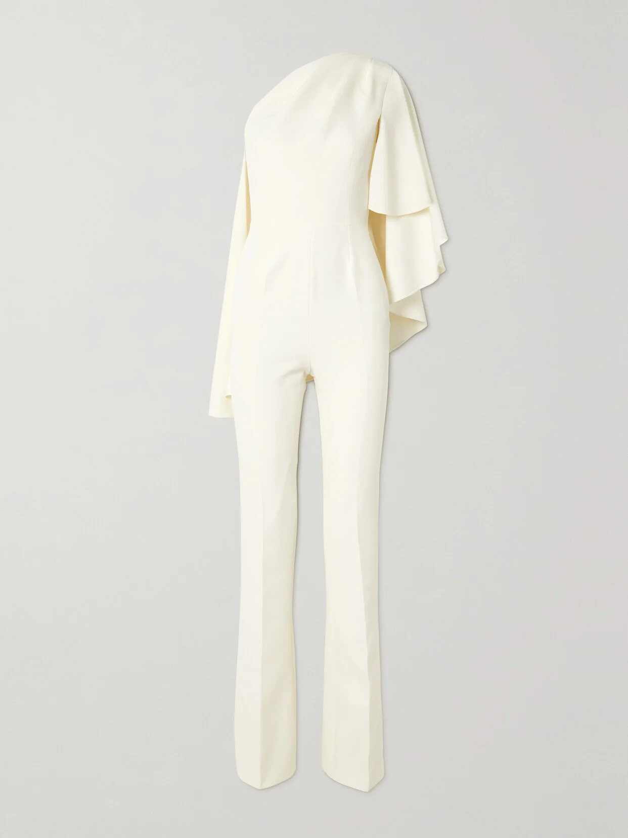 Zephyra One-shoulder Cape-effect Crepe Jumpsuit - 1