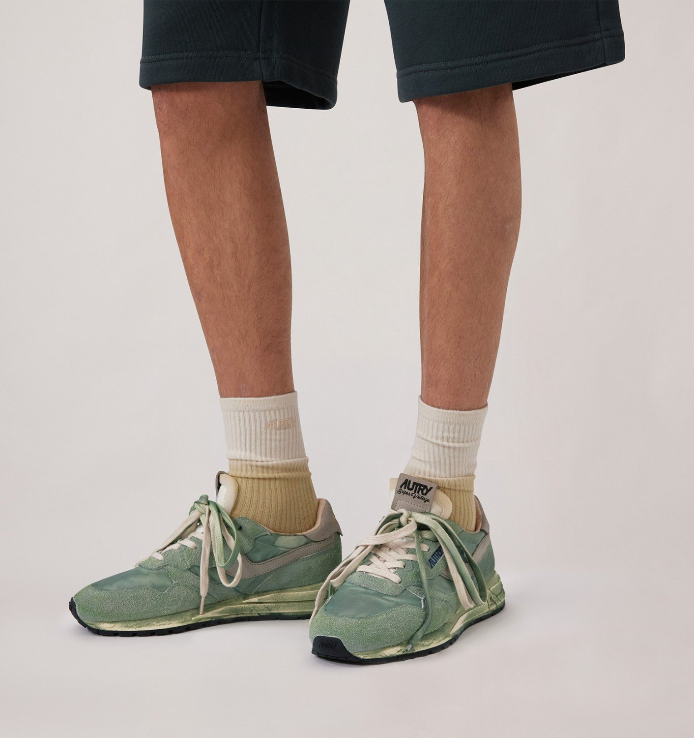 REELWIND SNEAKERS SUPER VINTAGE IN NYLON AND SUEDE COLOR HUNTER GREEN - 2