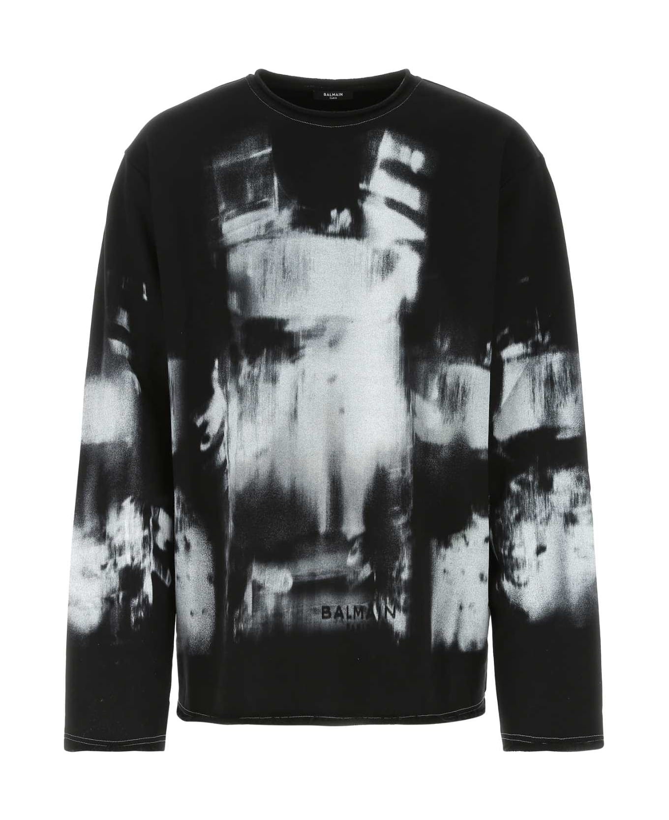 Printed Cotton Oversize Sweatshirt - 1