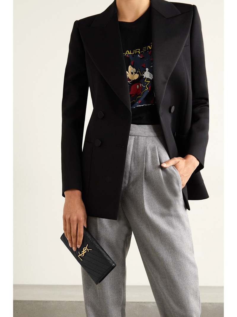 SAINT LAURENT Monogramme Quilted Textured-leather Wallet outlook