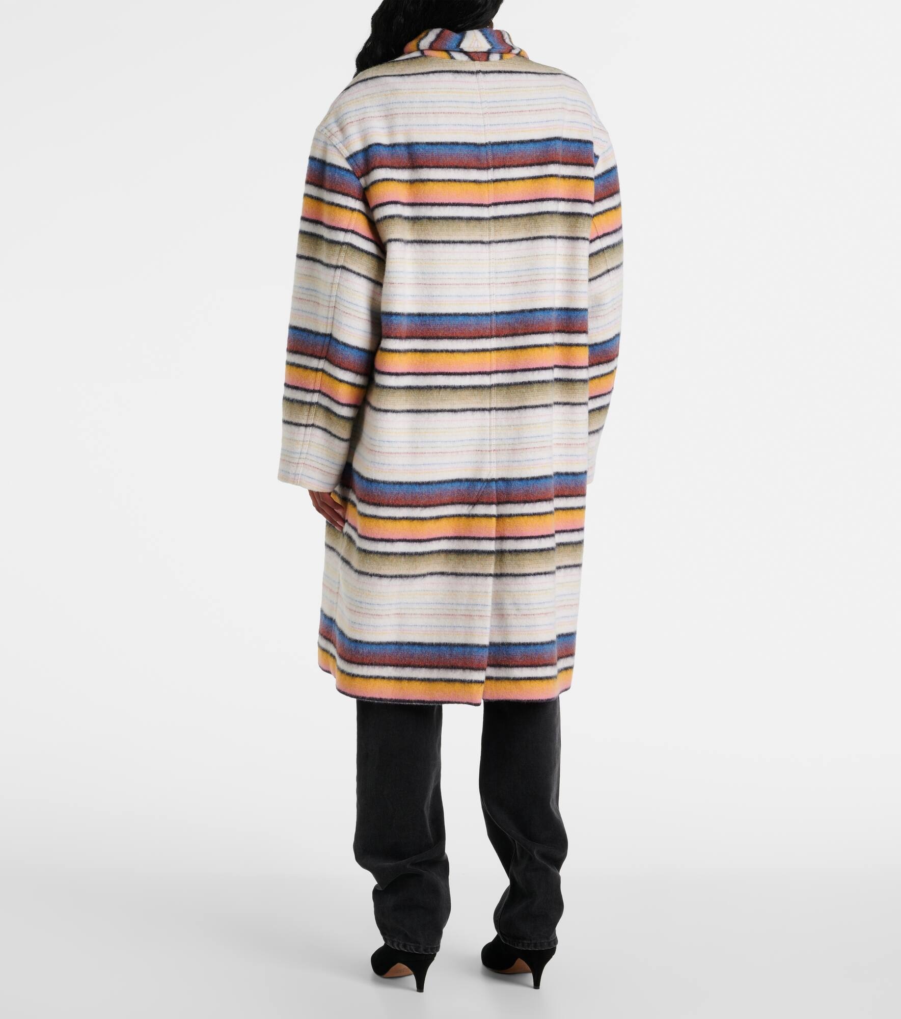Striped wool-blend coat - 3