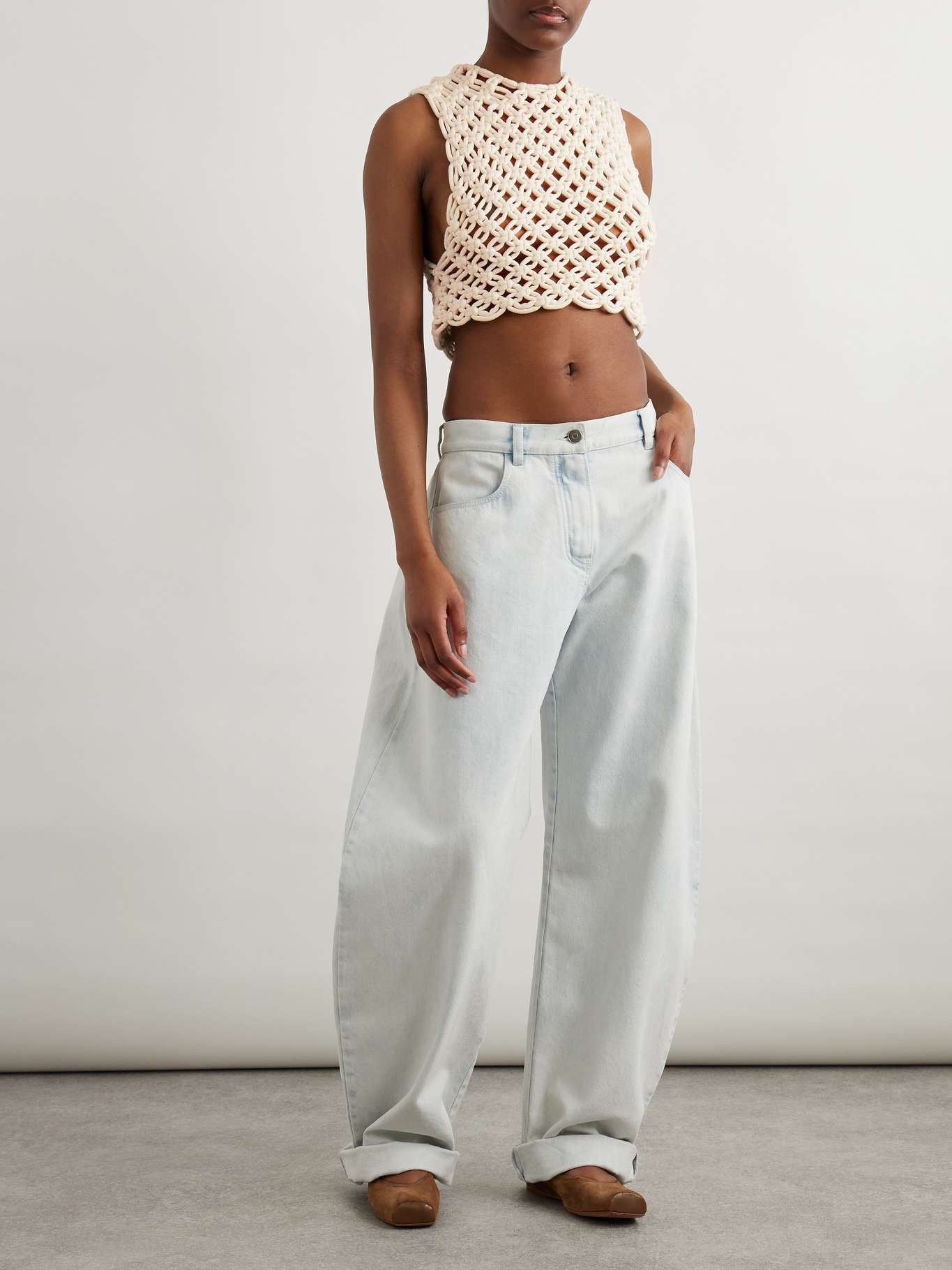 Low-rise barrel-leg jeans Light denim - 2