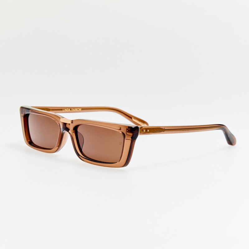 LINDA FARROW Lucia Sunglasses in Brown outlook