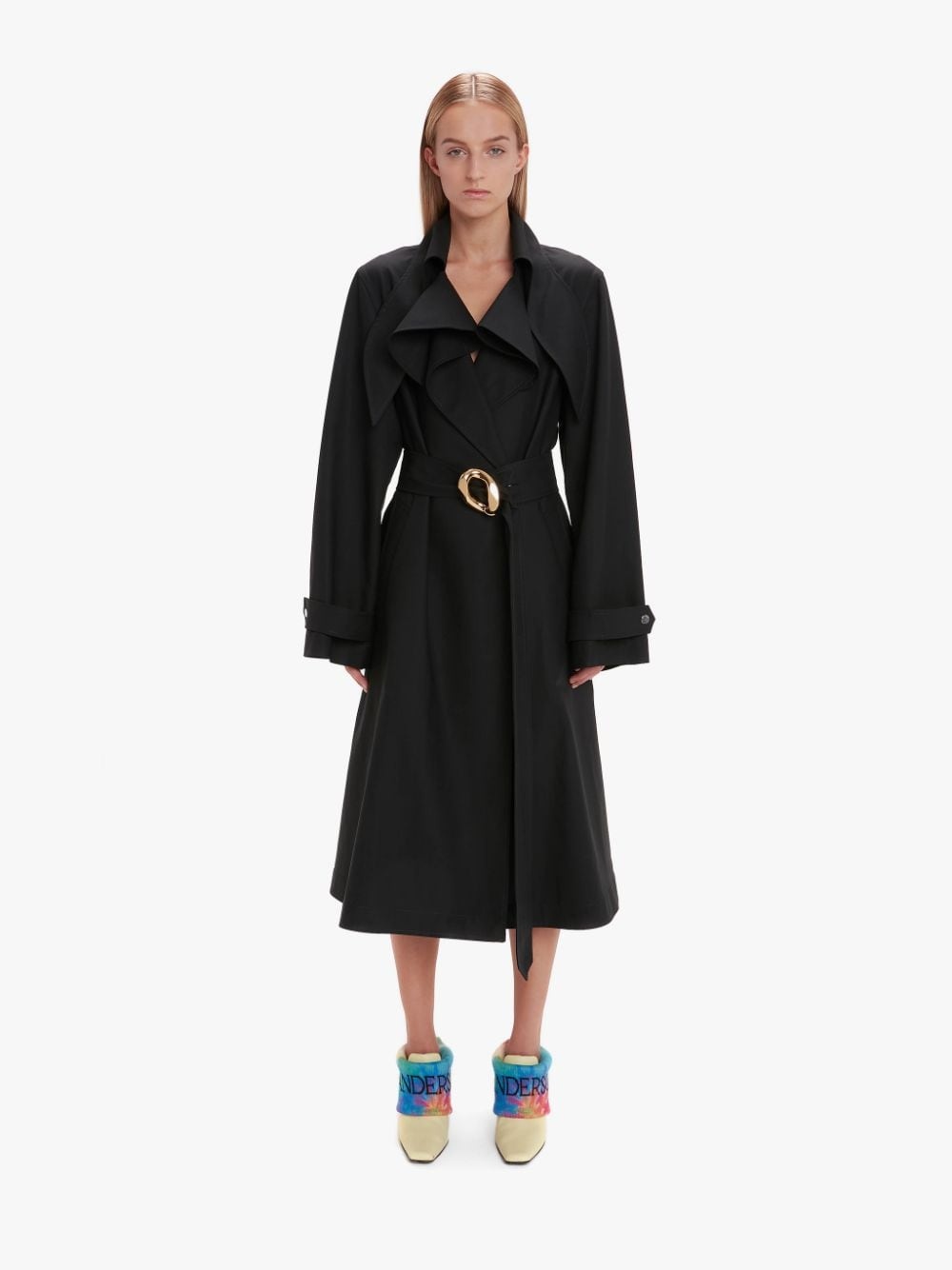 EXAGGERATED COLLAR CHAIN LINK TRENCH - 2