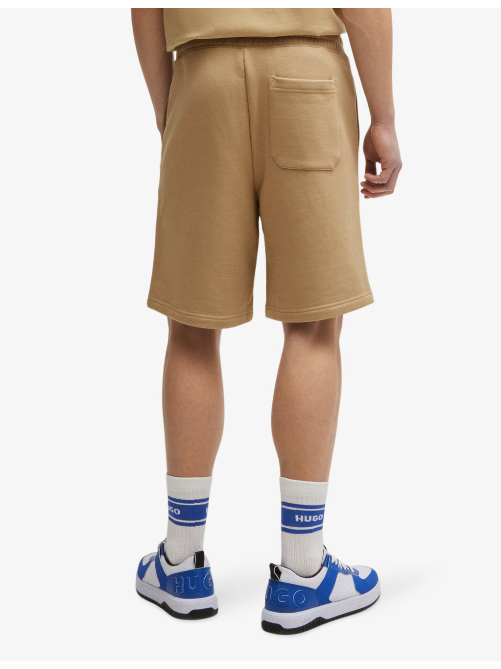 Brand-print drawstring-waist cotton-jersey shorts - 4