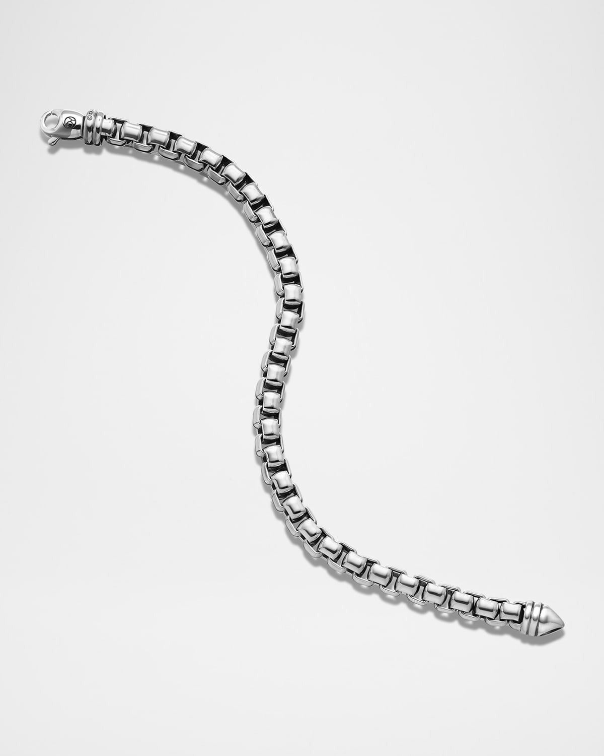 Men's Box Chain Bracelet in Silver, 7mm - 3
