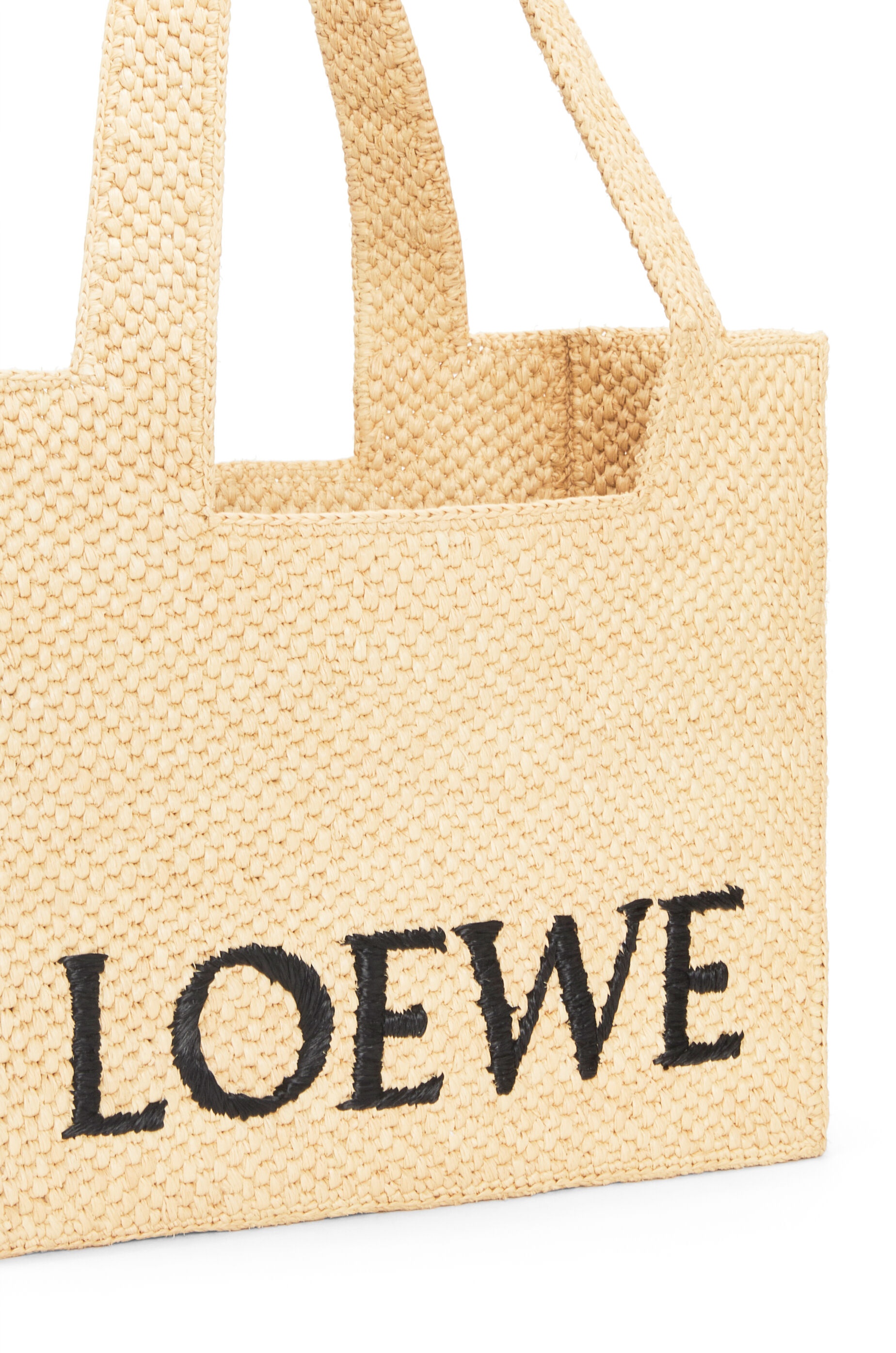 Medium LOEWE Font Tote in raffia - 7