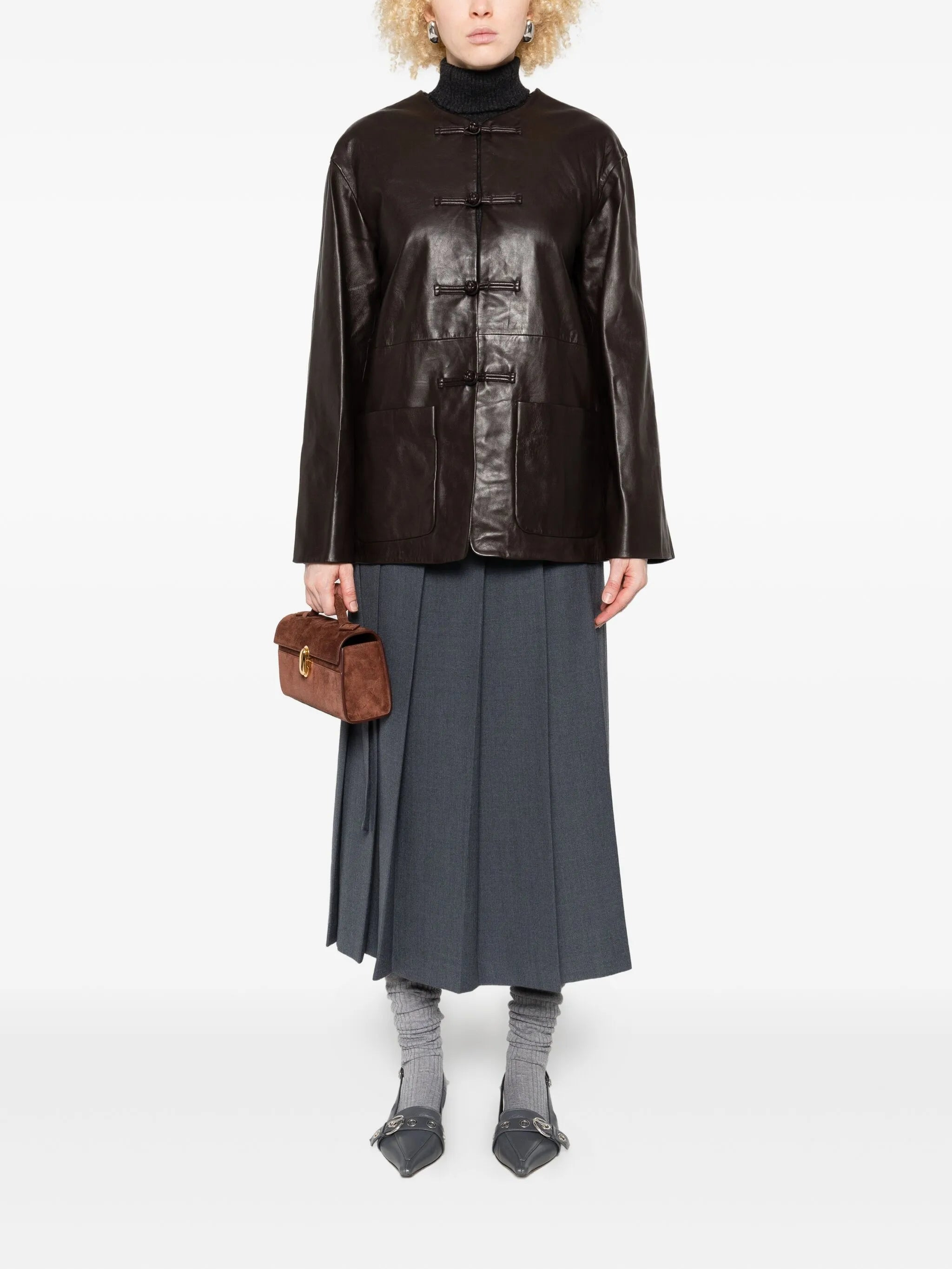 Rohe Buttoned Midi Pleated Skirt - 4