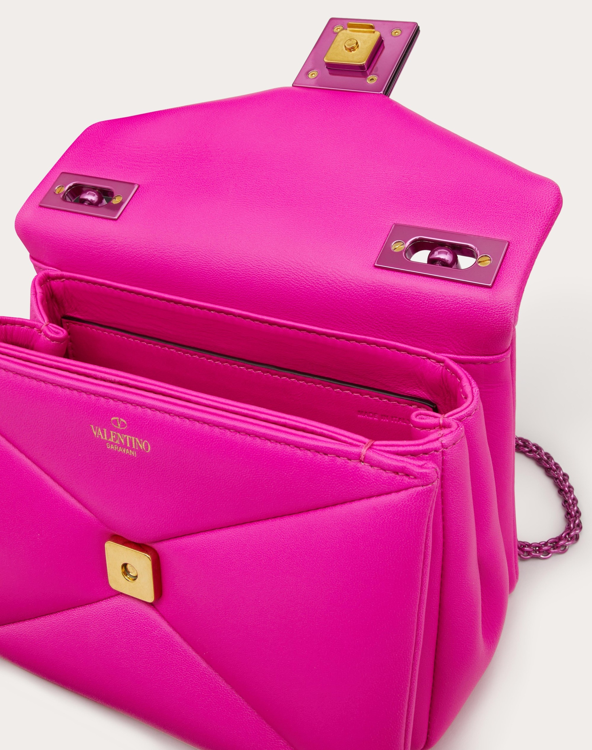 SMALL ONE STUD BAG IN NAPPA LEATHER WITH CHAIN - 4