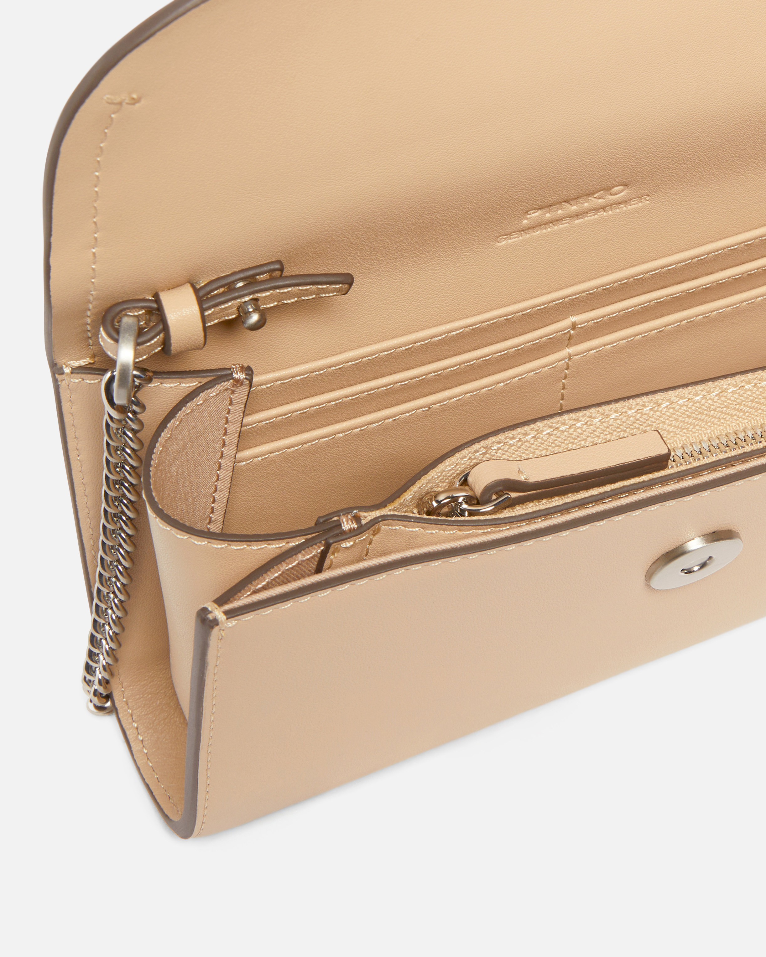 LEATHER PURSE WITH PINKO LETTERING LOGO AND SHOULDER STRAP - 3