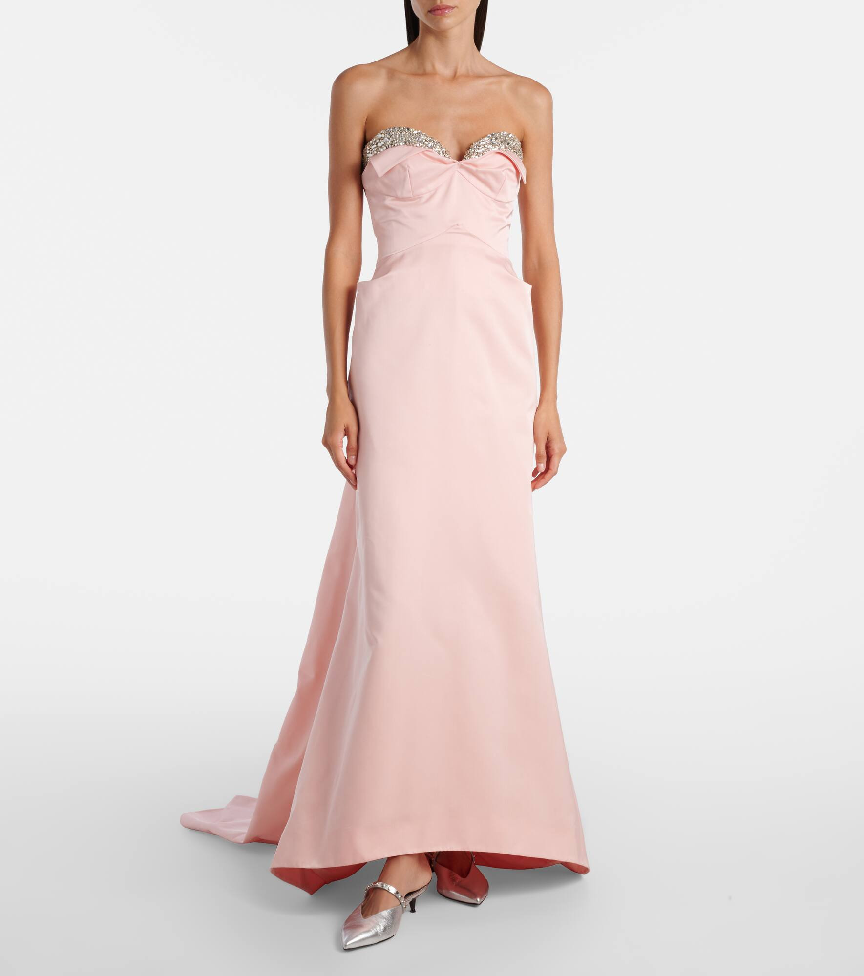 Crystal-embellished duchess satin gown - 2