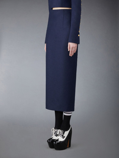 Thom Browne FLANNEL BUTTON BACK PENCIL SKIRT outlook