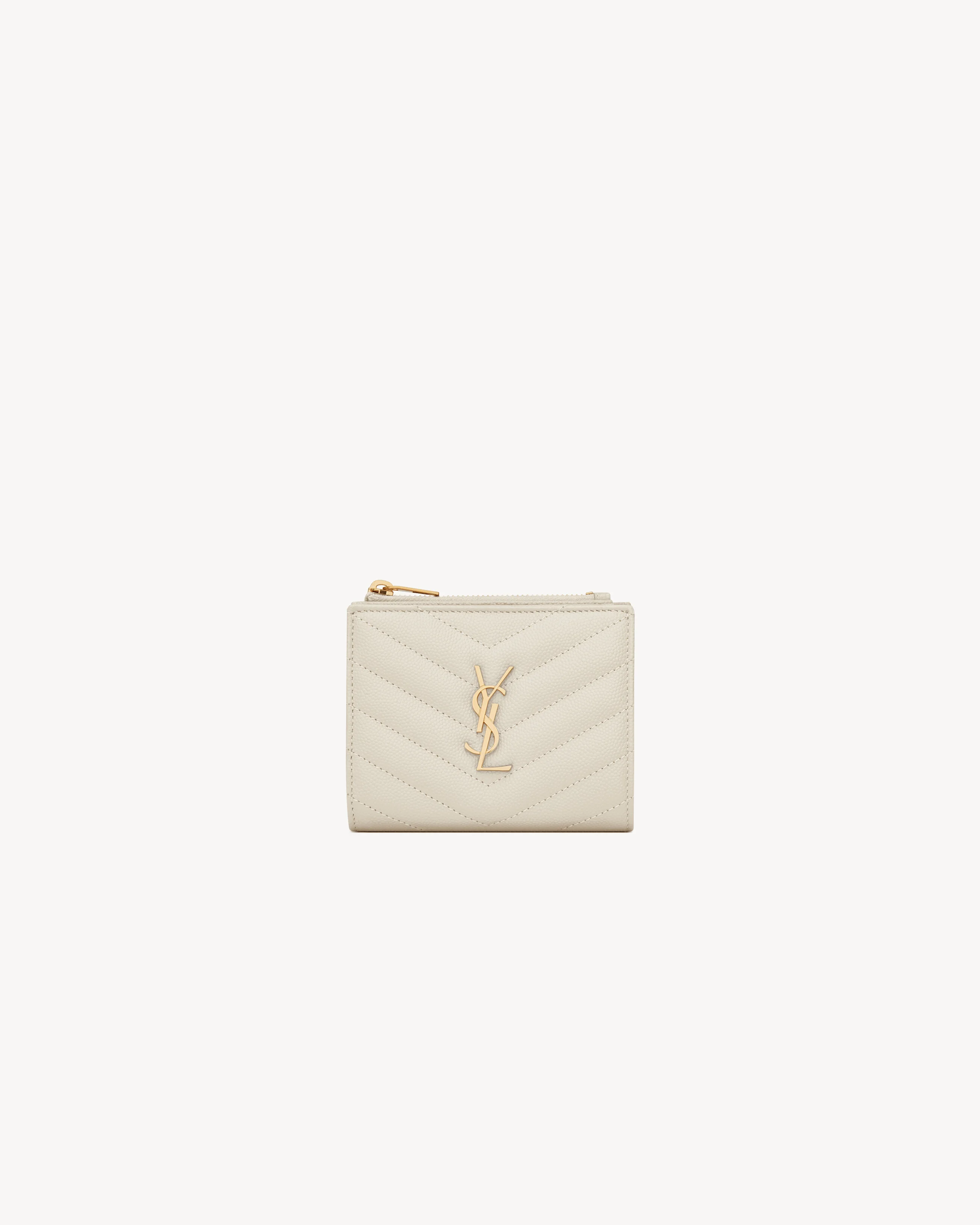 CASSANDRE MATELASSÉ BI-FOLD WALLET IN GRAIN DE POUDRE LEATHER - 1