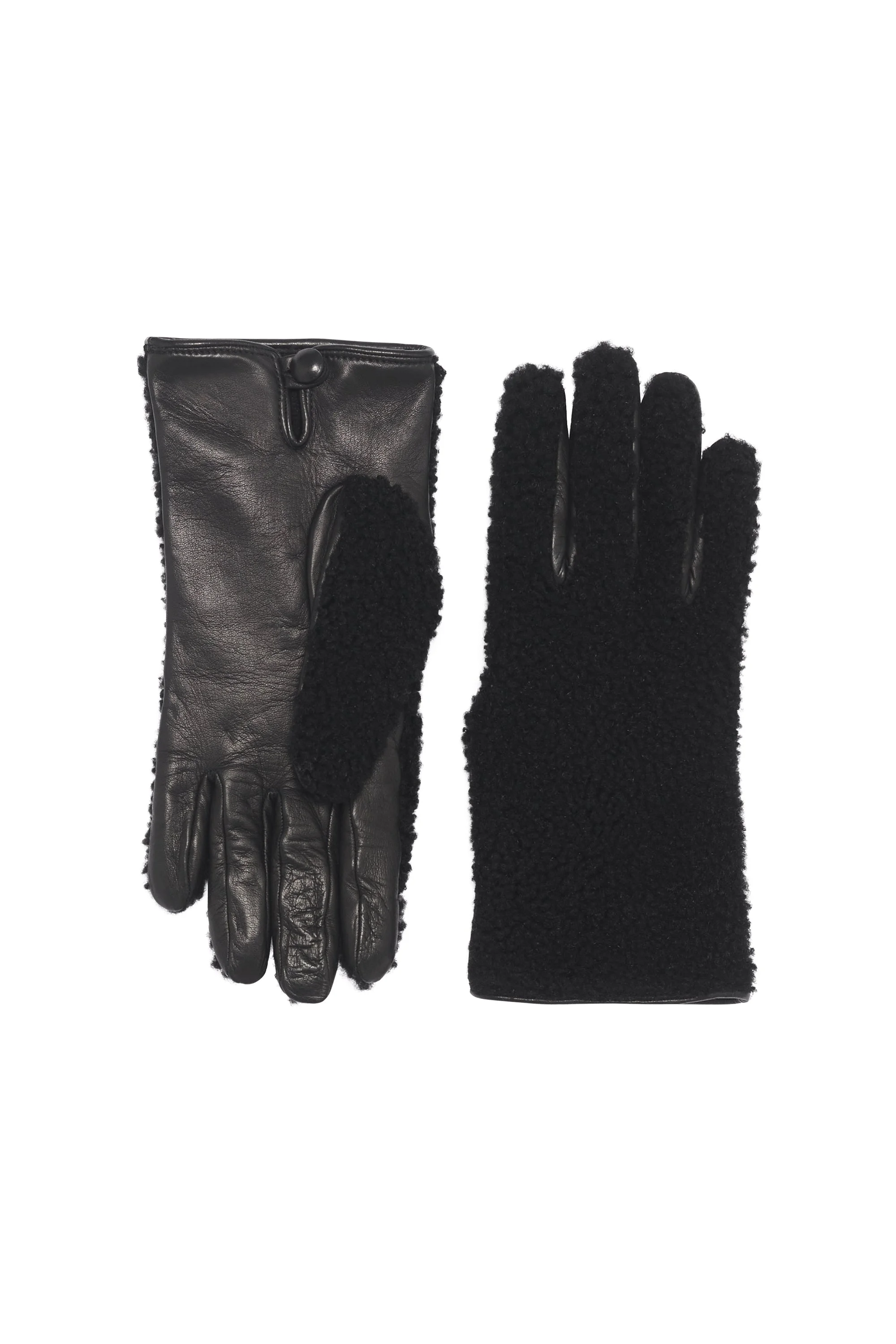 Eglantina Gloves in Black Shearling - 1