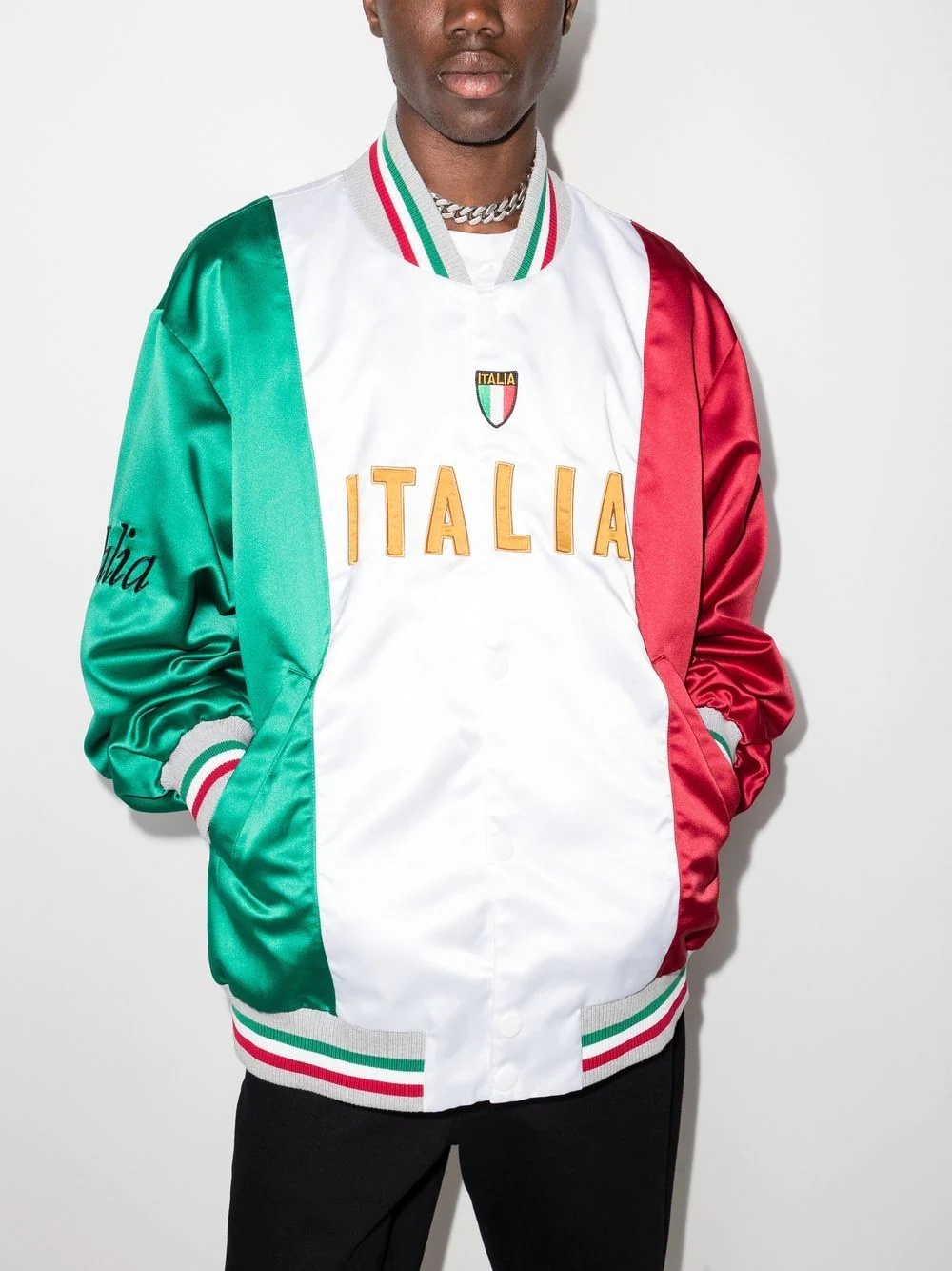 Italia colour-block bomber jacket - 2