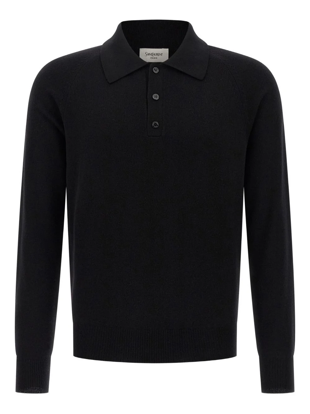 wool buttoned polo shirt - 1