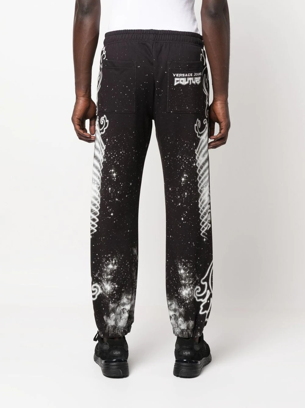 galaxy-print cotton track-pants - 4