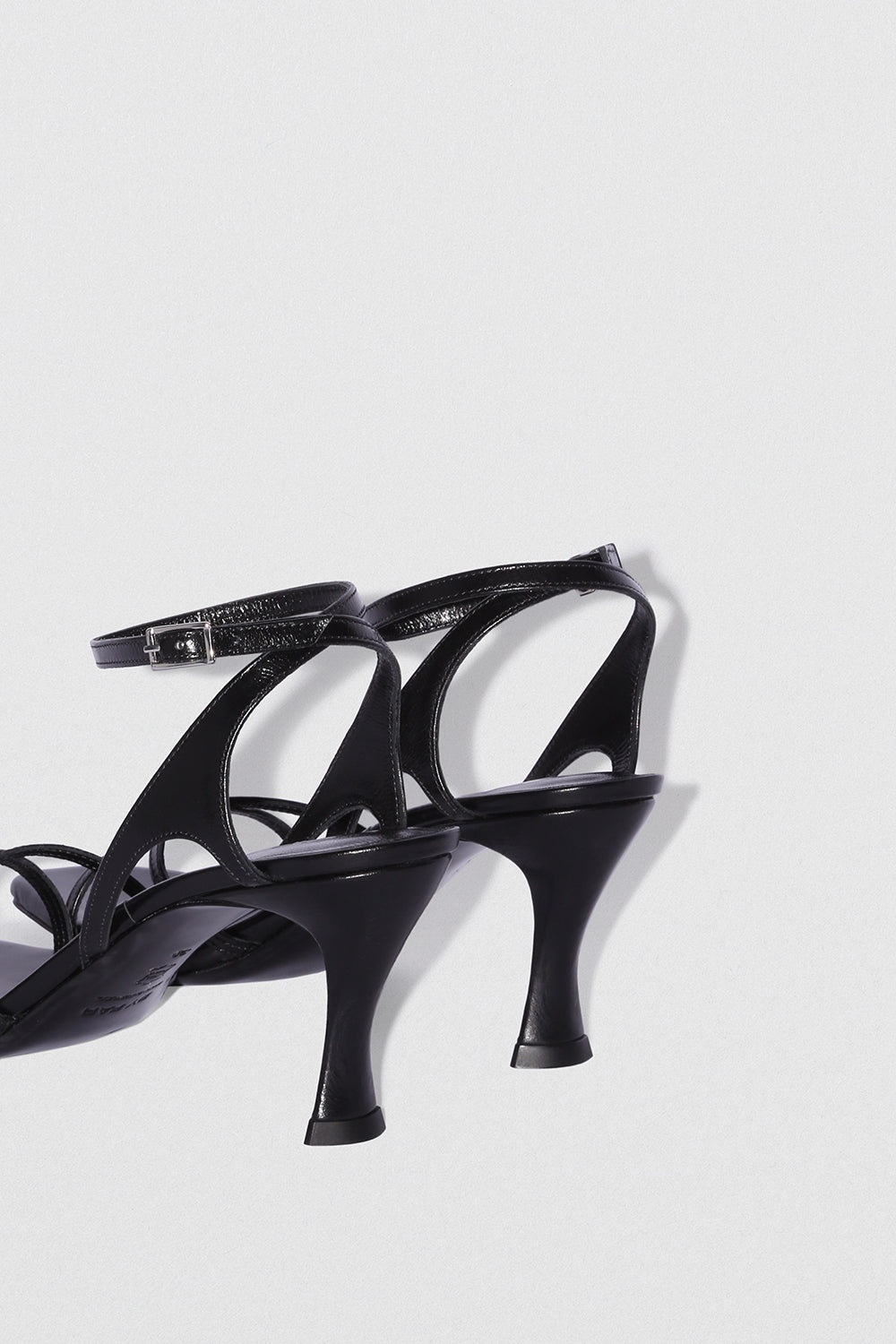 Rosko Black Creased Calf Leather Sandal - 4