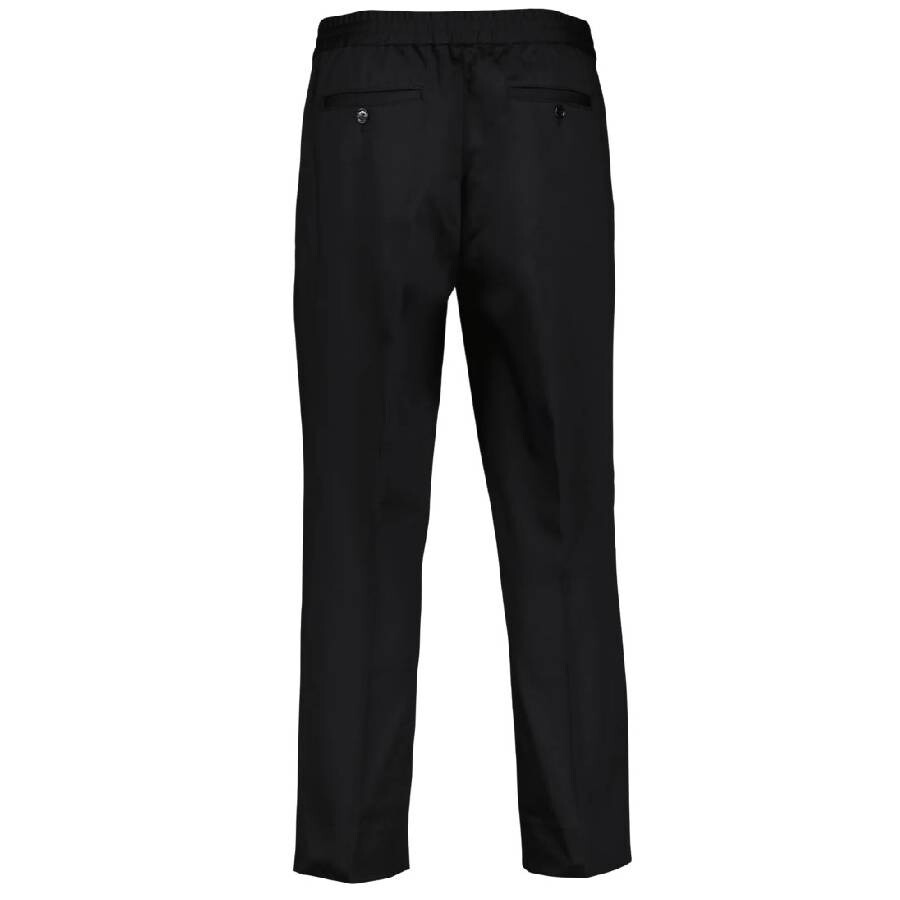 Ami Paris Men's Black Elasticated-Waist Cropped Trousers - 2