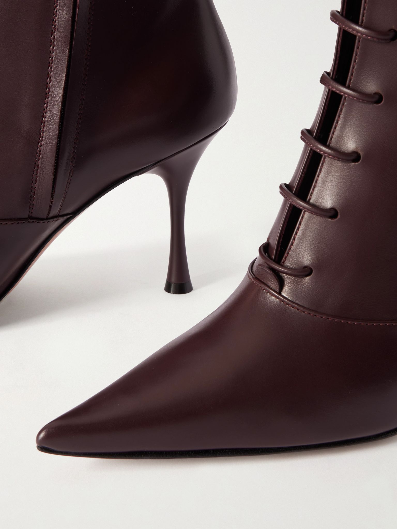 Vitello 85 leather ankle boots Burgundy - 4