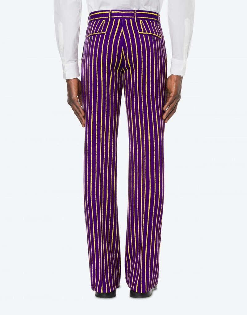 PINSTRIPES PRINT TWILL FLARE TROUSERS 3