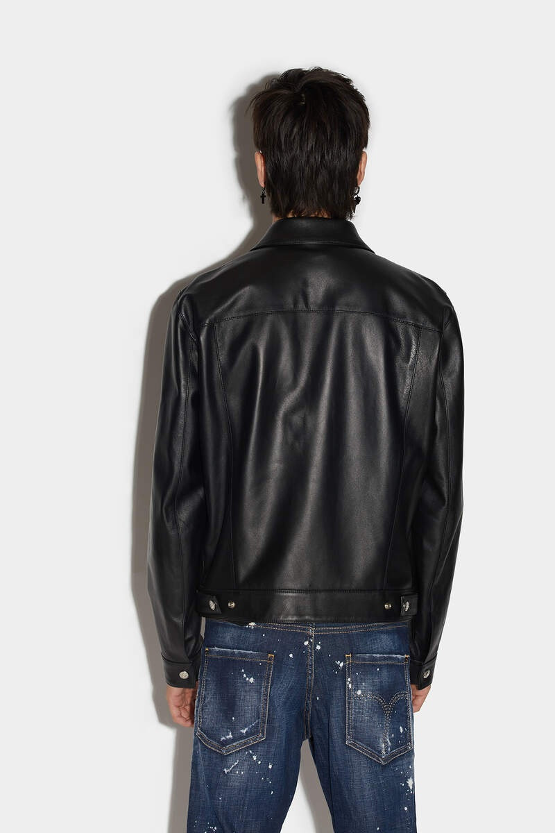DSQUARED2 LEATHER DAN JEAN JACKET outlook