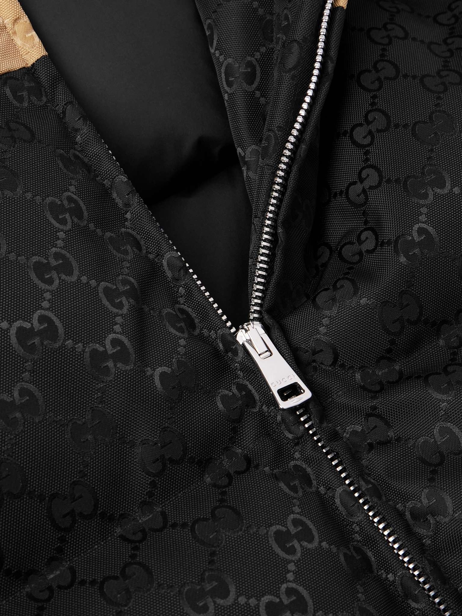 Two-Tone Quilted Logo-Jacquard Canvas Hooded Down Jacket - 5