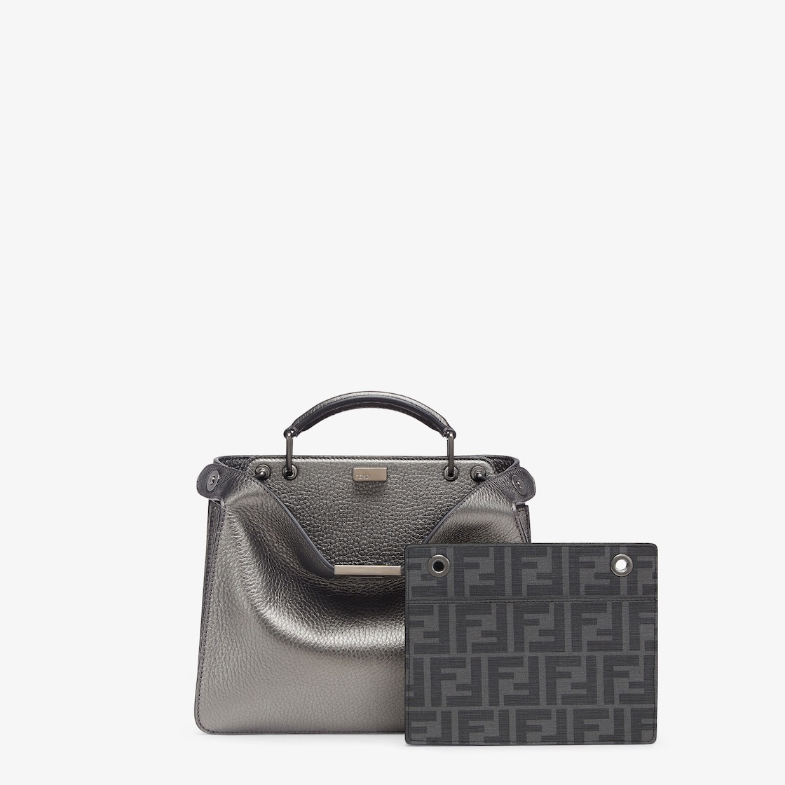 Gray leather bag - 2