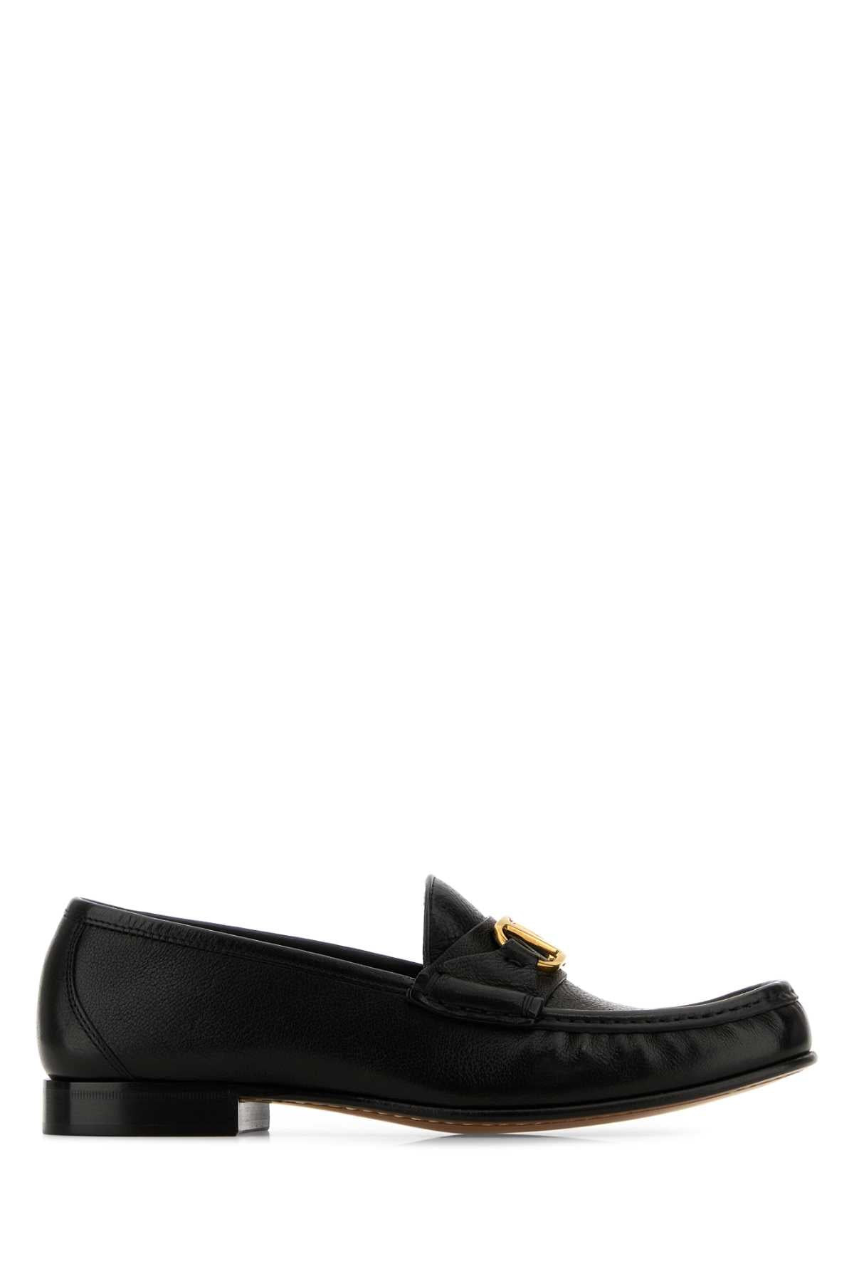 Valentino Garavani Women Black Leather Vlogo Loafers - 2