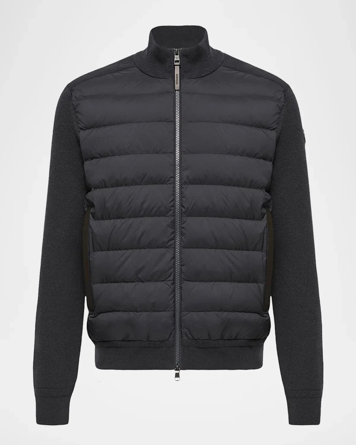 Men's Padded Crepe Cotton Full-Zip Cardigan - 1
