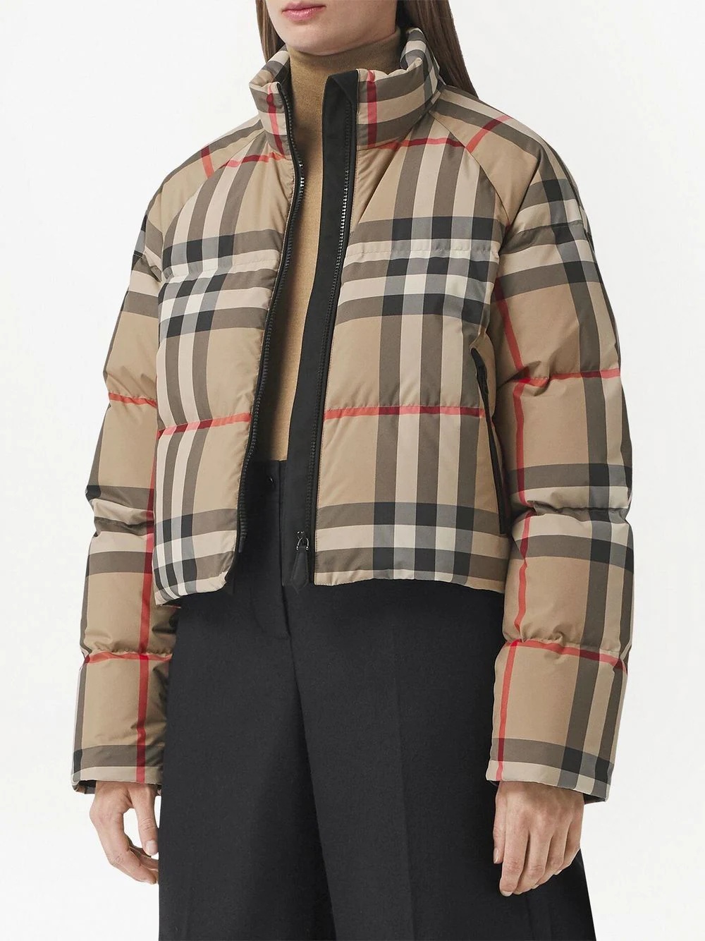 Vintage Check cropped puffer jacket - 3