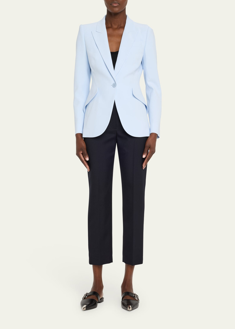 Alexander McQueen Mid-Rise Straight-Leg Crop Trousers outlook