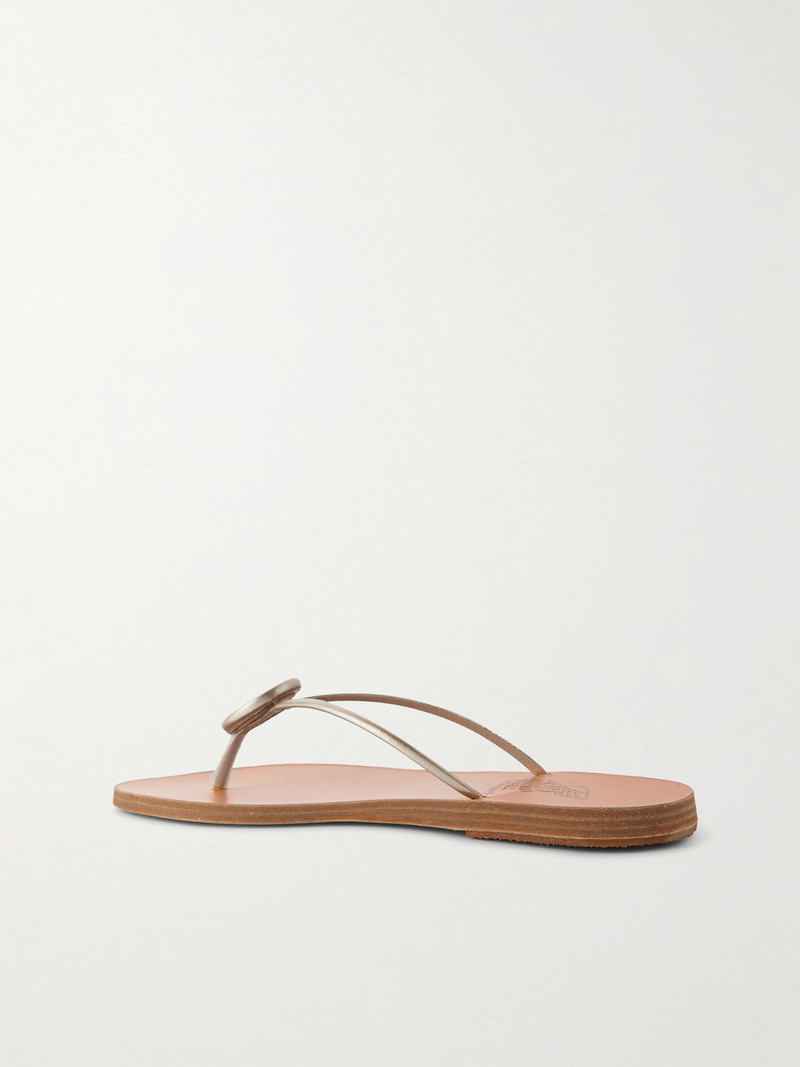 Strovilos Metallic Leather Flip Flops 3