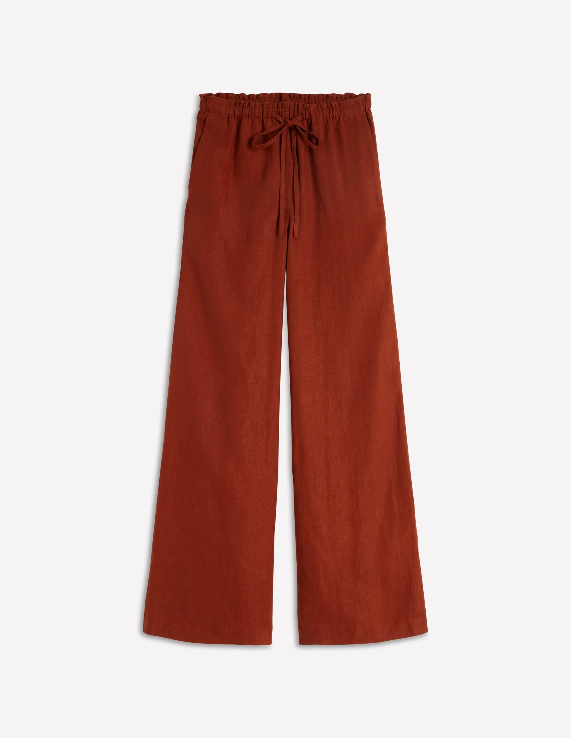 Islington Linen Pants-Burnt Orange - 1