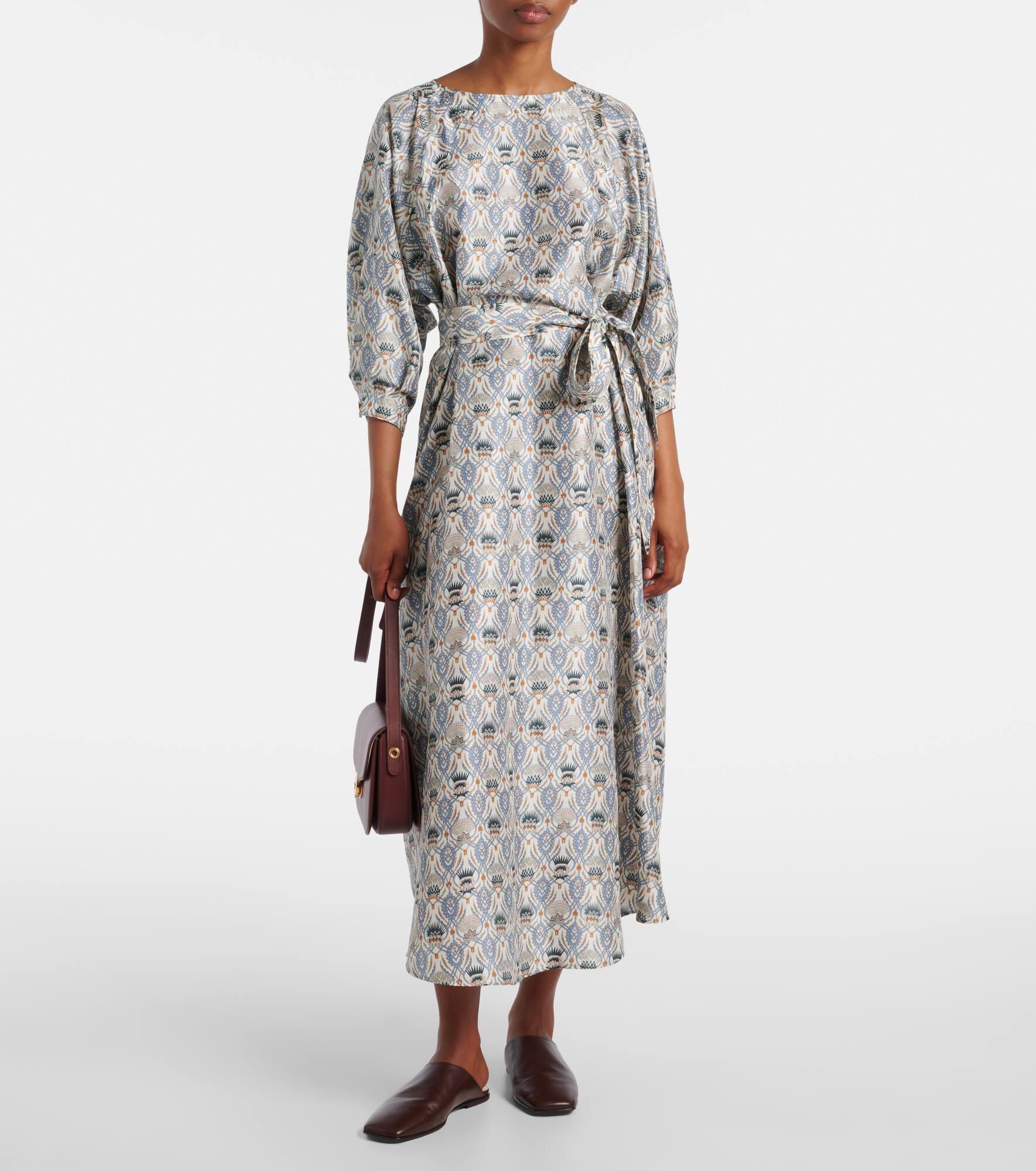 Mila printed silk midi dress - 2