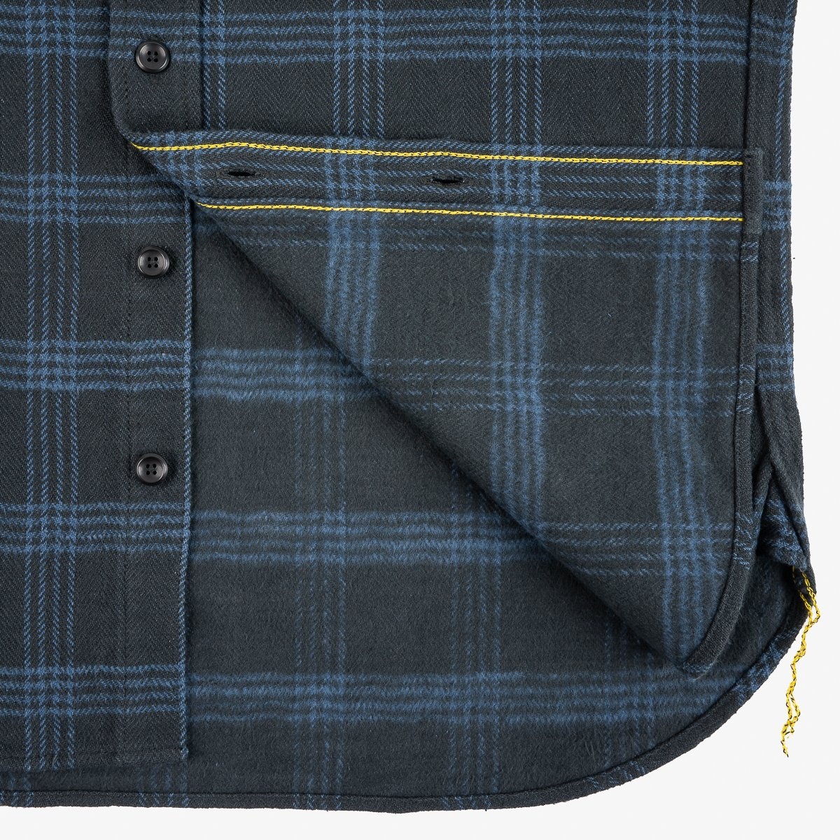 IHSH-408-BLK 12oz Slubby Heavy Flannel Check Work Shirt - Black - 10