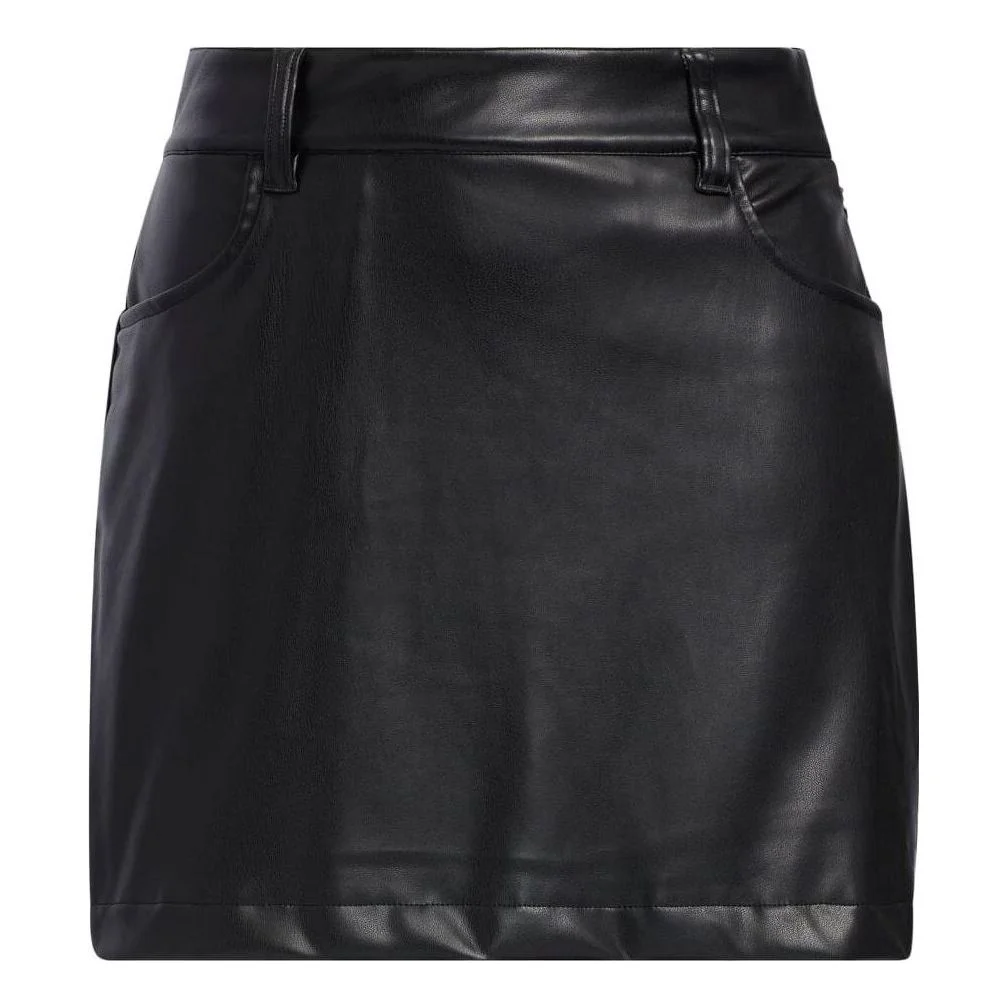 (WMNS) adidas Fake Leather Skirt 'Black' HZ6093 - 1
