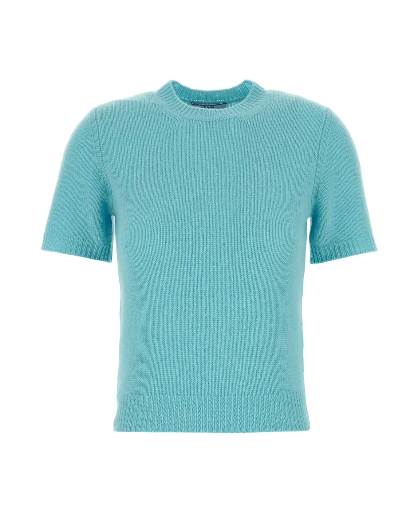 Light Blue Cashmere Sweater - 1