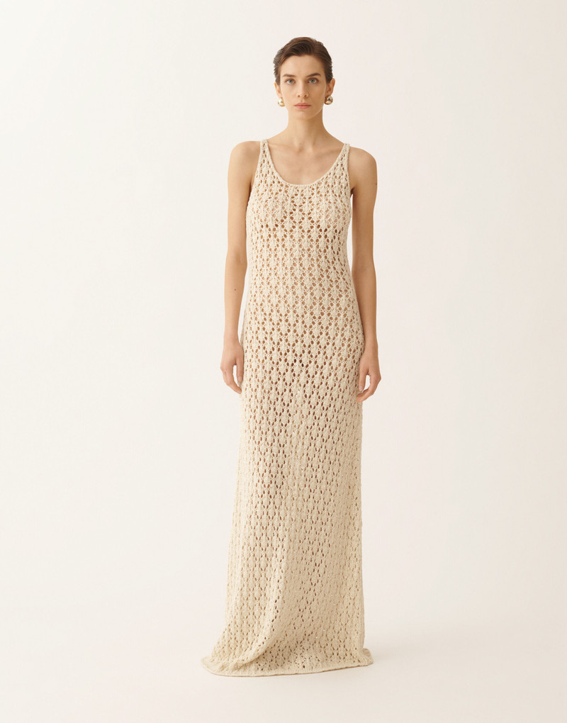 Cotton ribbon dress with sequins 3