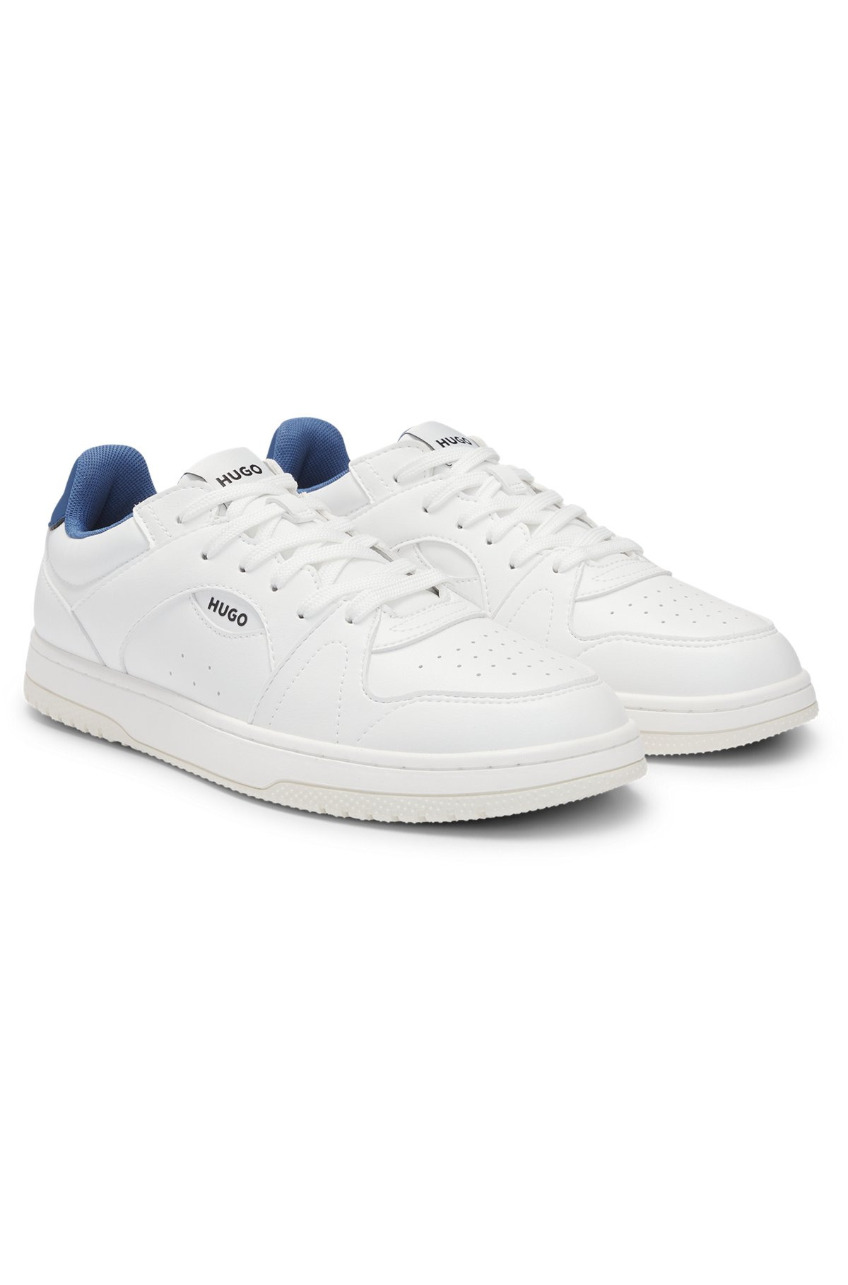 FAUX-LEATHER LACE-UP TRAINERS WITH LOGO DETAILS - 2