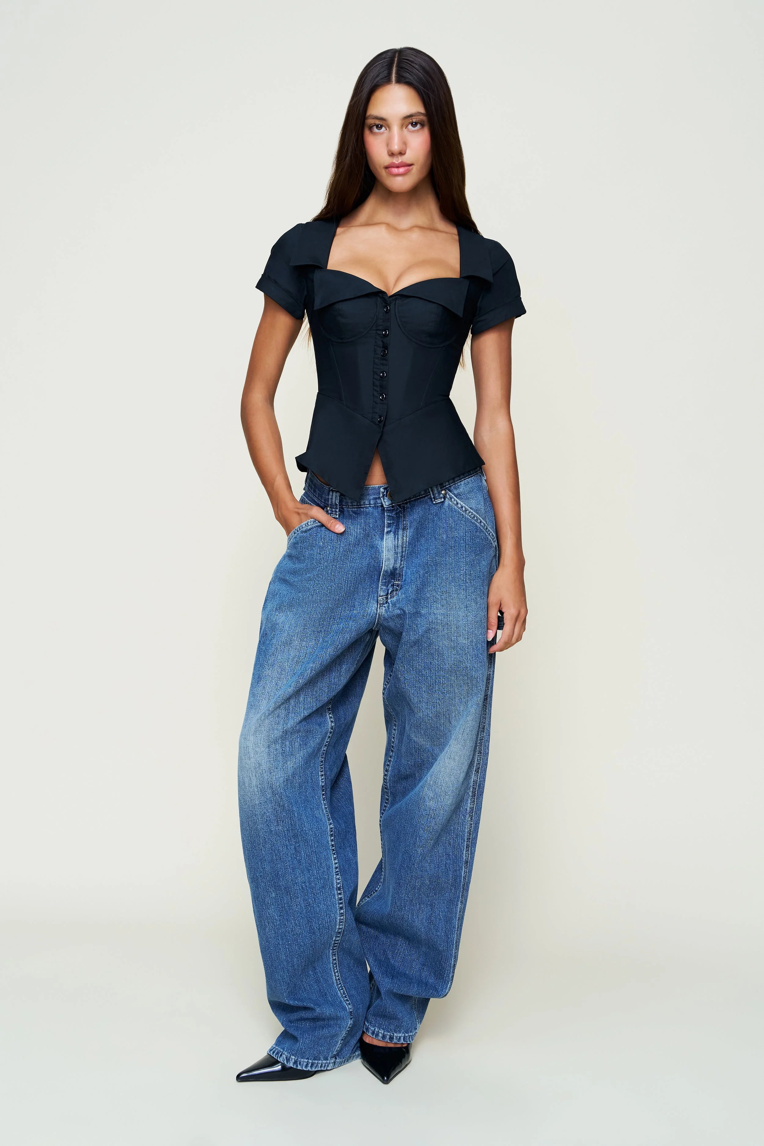 LIA BUTTONDOWN CORSET - 1