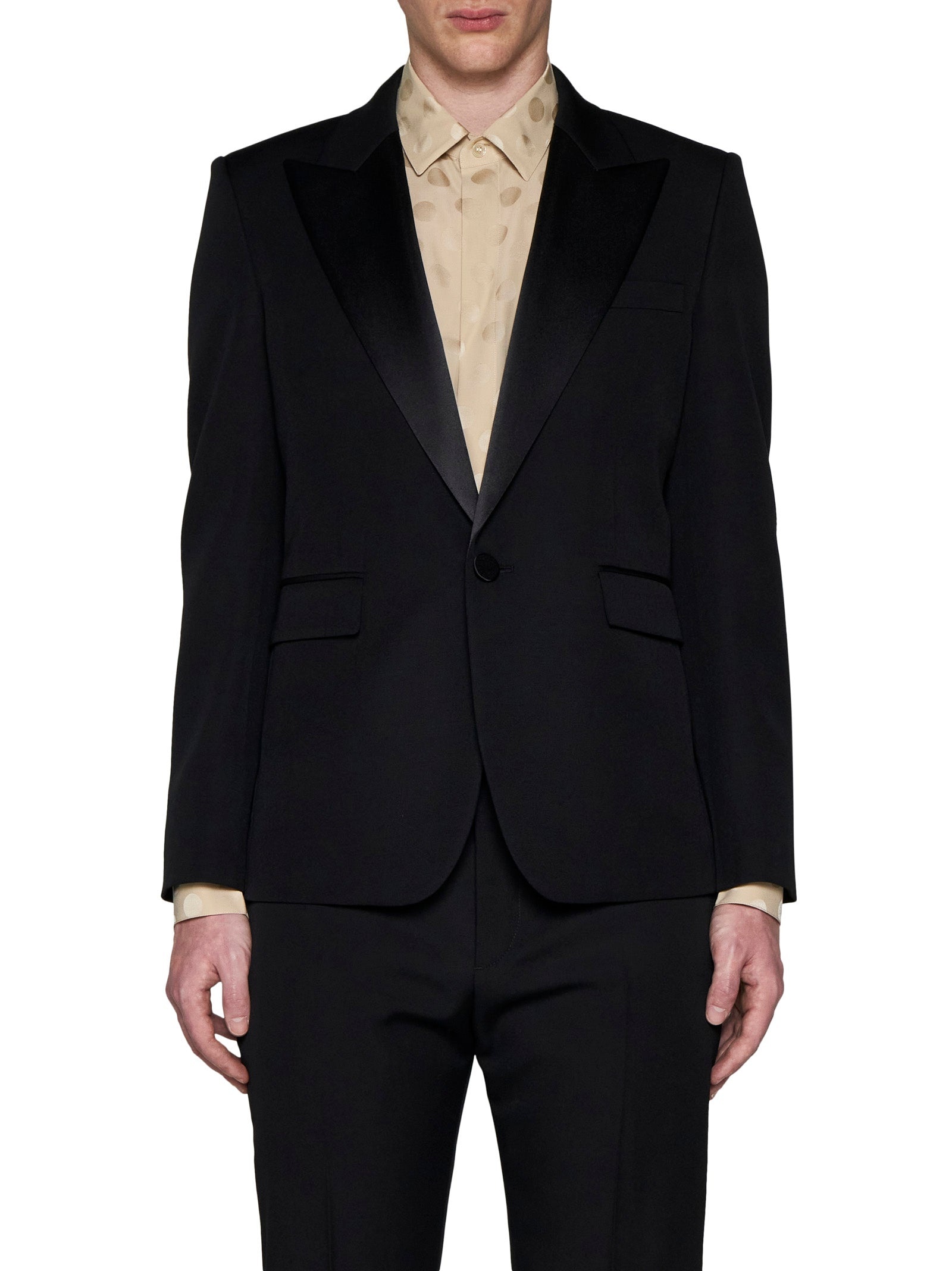 Saint Laurent Men Saint Laurent<Br/>Grain De Poudre Tuxedo Jacket - 3