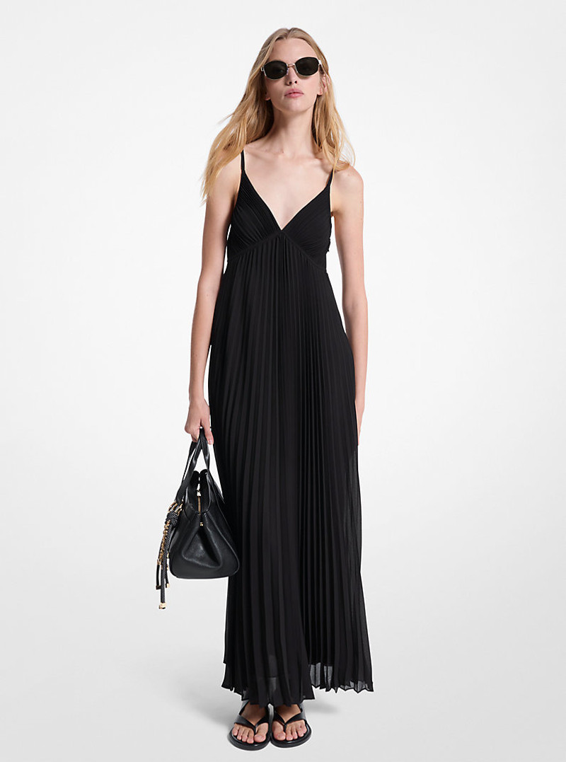 Pleated Georgette Maxi Dress 1