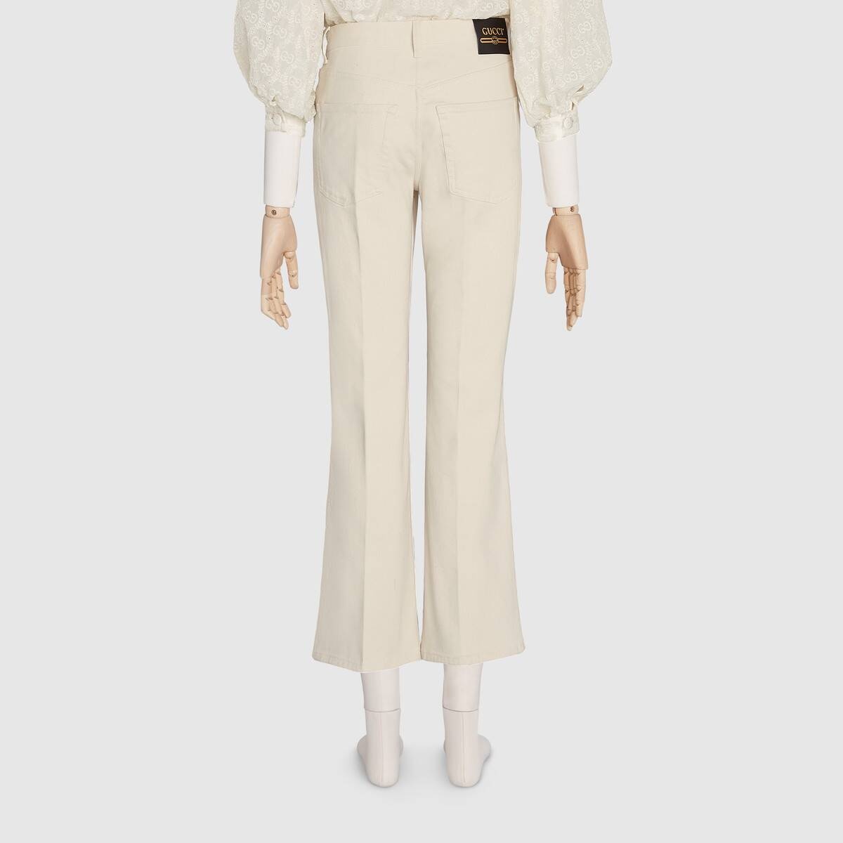 Washed cotton pant with Gucci label - 4