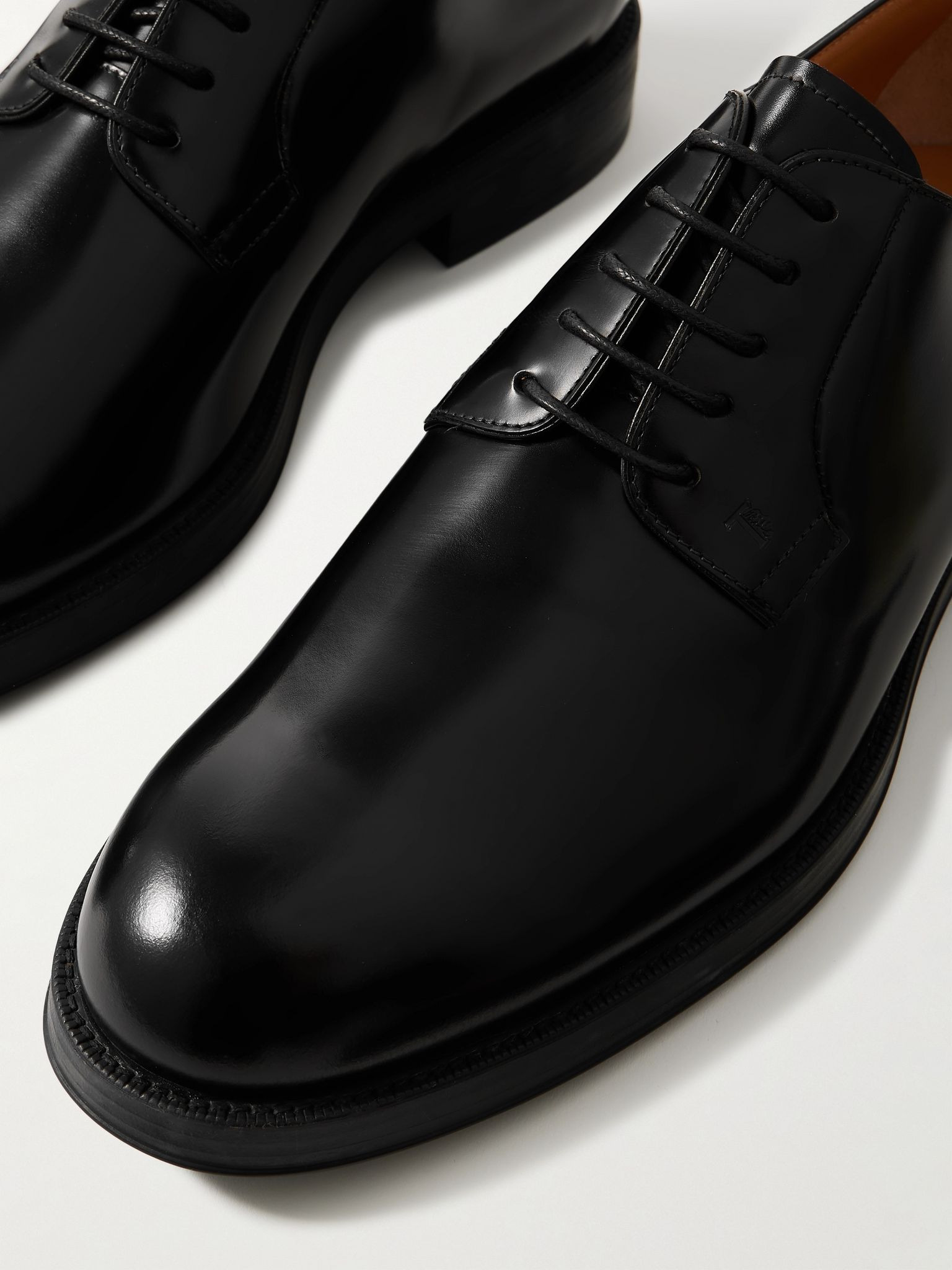 Patent-Leather Derby Shoes Black - 5