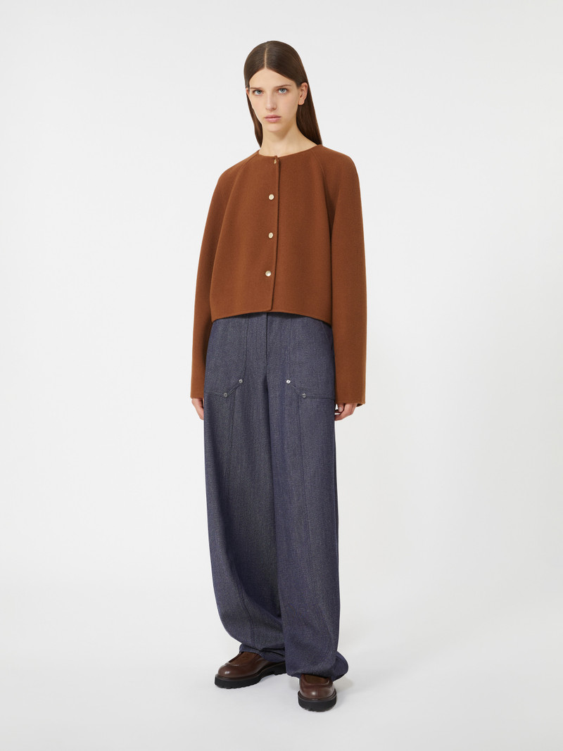 Max Mara EBBRI Wool and cashmere cropped jacket outlook
