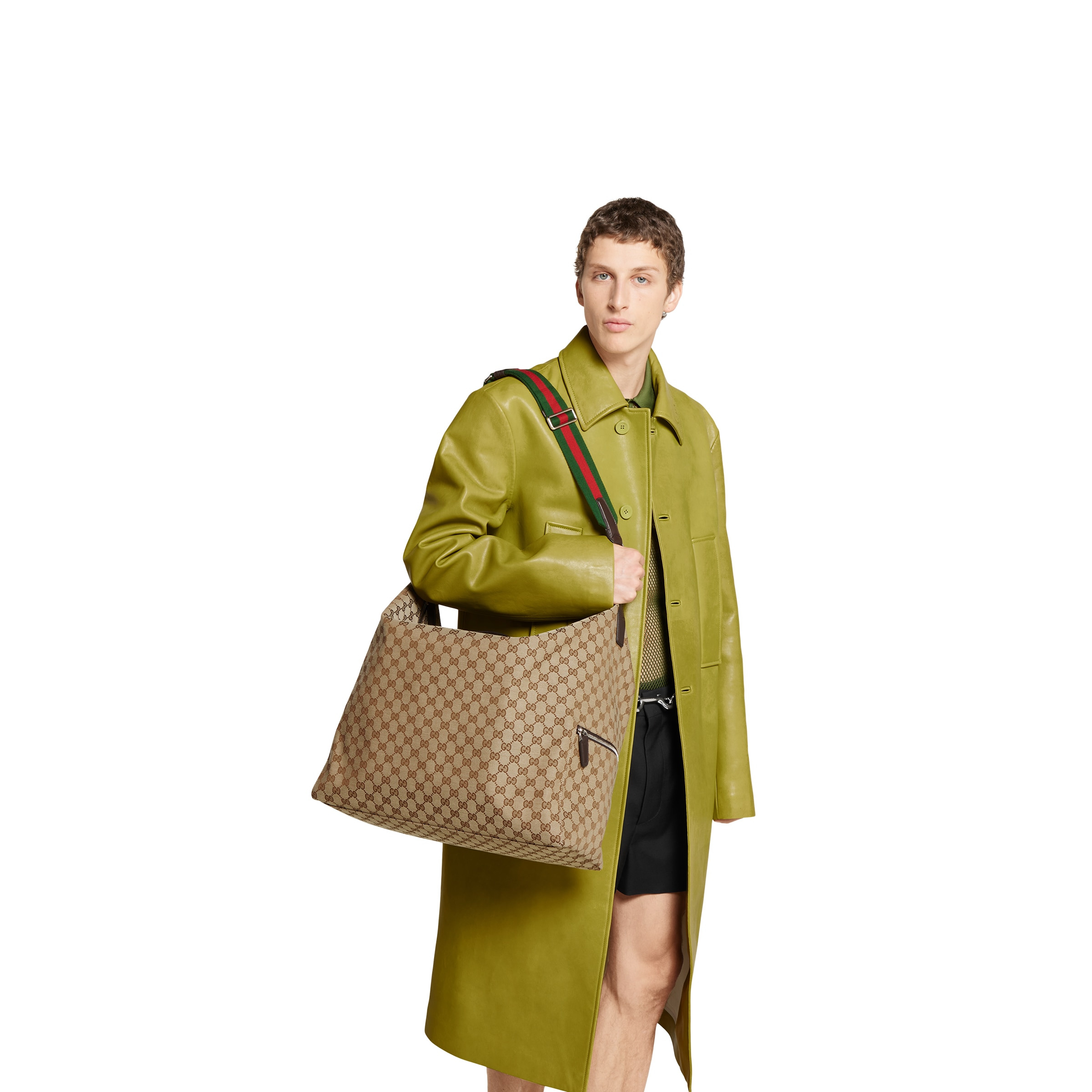 Medium GG duffle bag with Web - 3