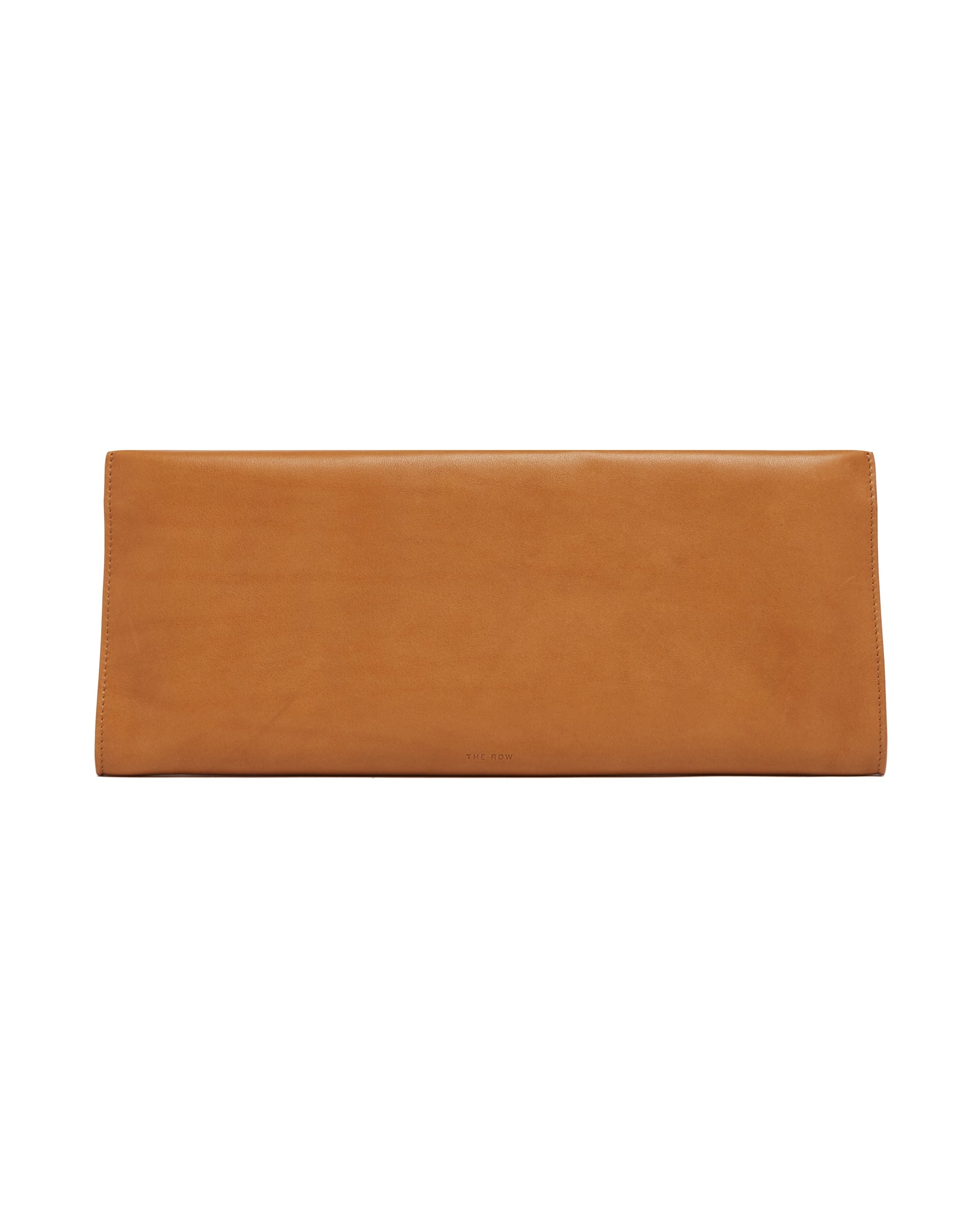 Beige Leather Flat Clutch - 7