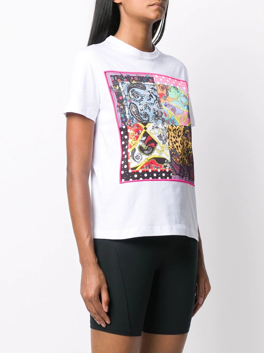 mixed print T-shirt  - 3